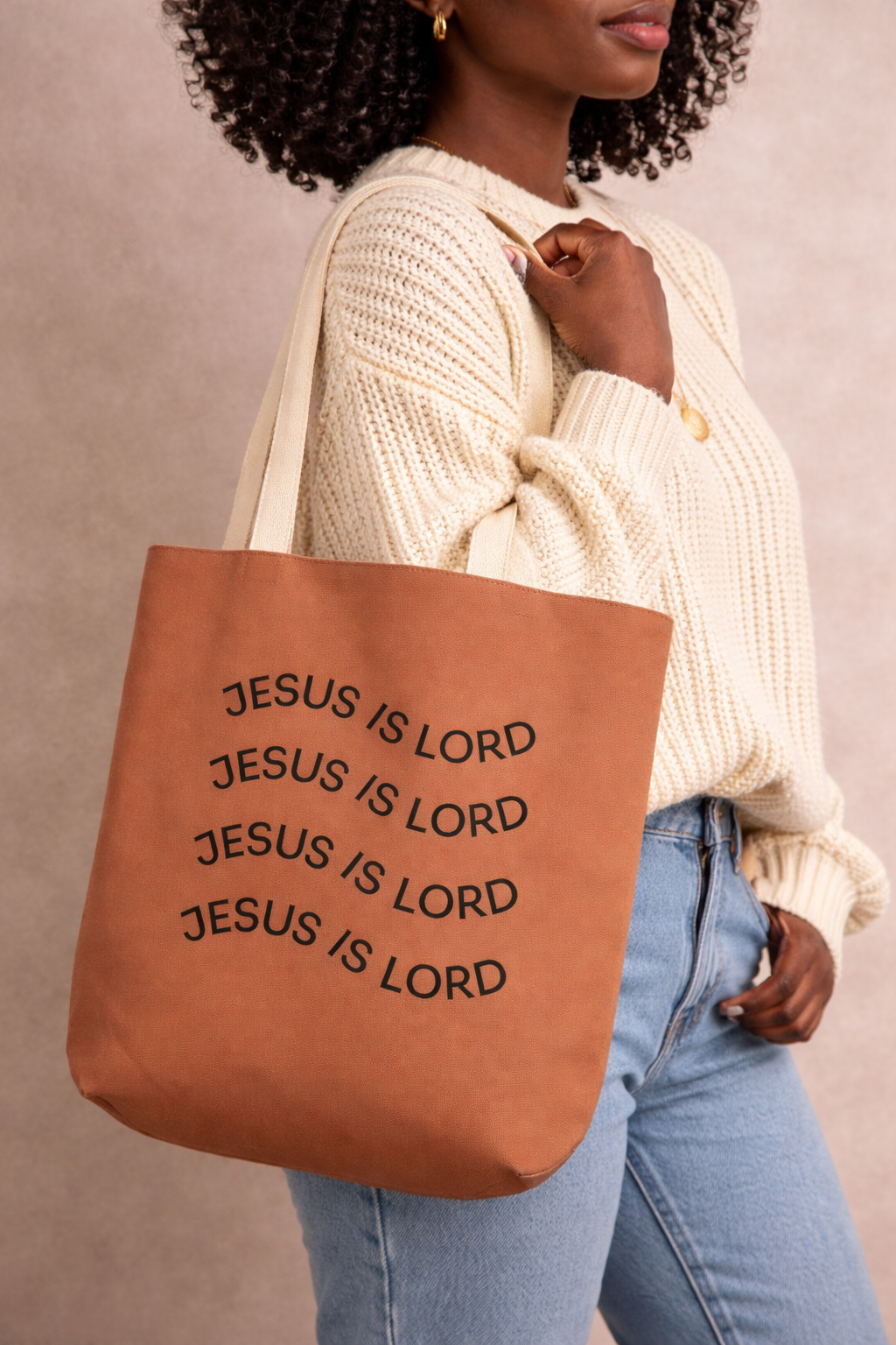 Canvas Tote - "Jesus Is Lord" Faith Print